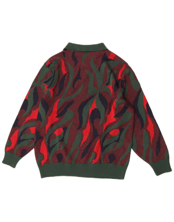 Maglione vintage da donna con collo alto IT 46 grande multicolore