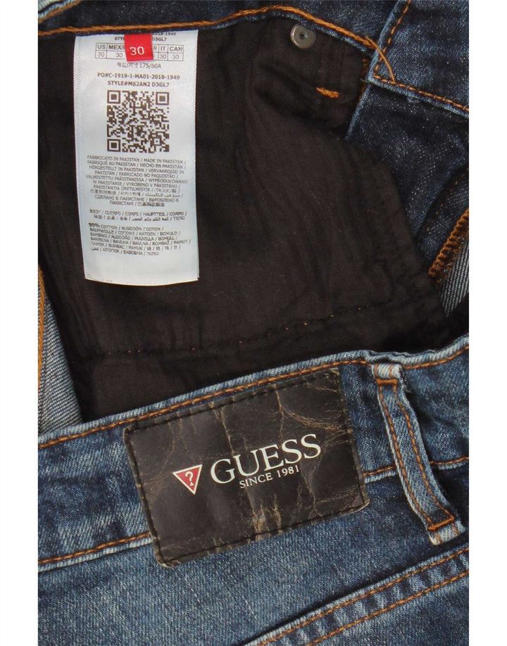 Jeans slim invecchiati Guess da donna W30 L32 cotone blu