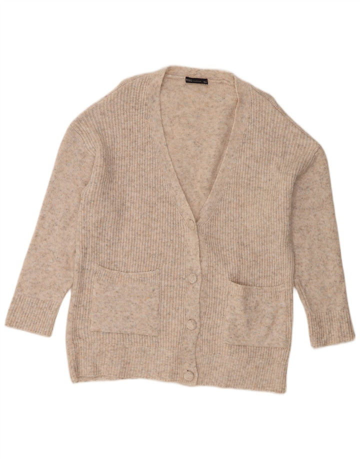 Maglione cardigan oversize da donna Marks & Spencer UK 16 Large Beige
