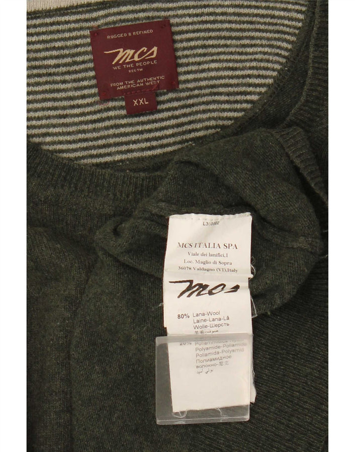 Maglione maglione girocollo da uomo Marlboro Classics 2XL lana verde