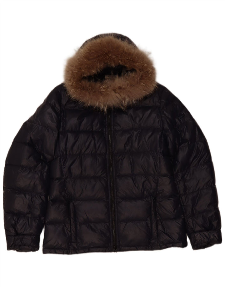 Giacca imbottita con cappuccio da donna Ellesse UK 14 grande nylon nero