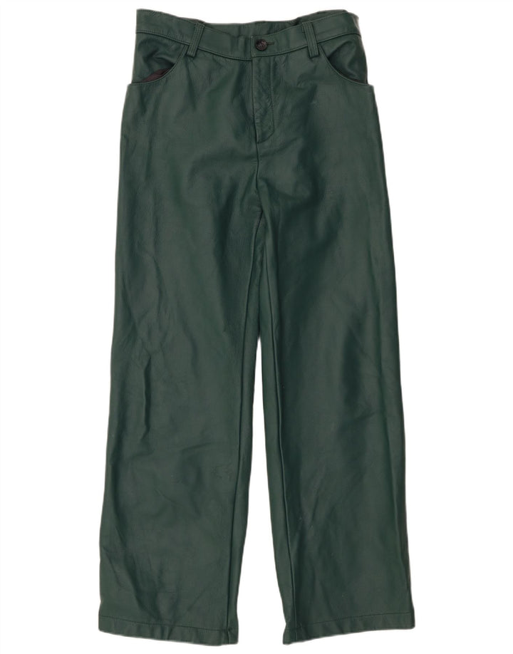 Pantaloni dritti in pelle vintage da donna W32 L29 Verde