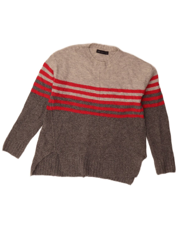 Marks & Spencer maglione girocollo da donna UK 10 piccolo grigio