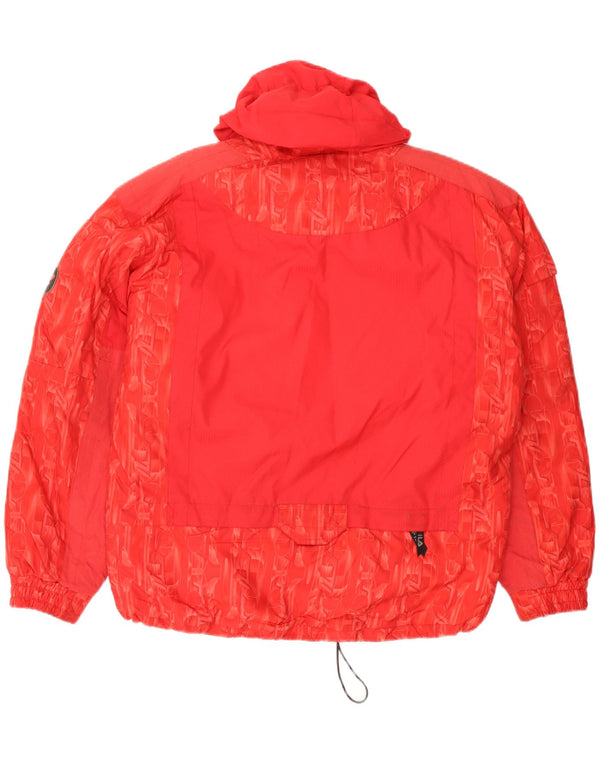 Giacca da sci con cappuccio grafico da uomo Fila IT 48 XL Poliestere geometrico rosso