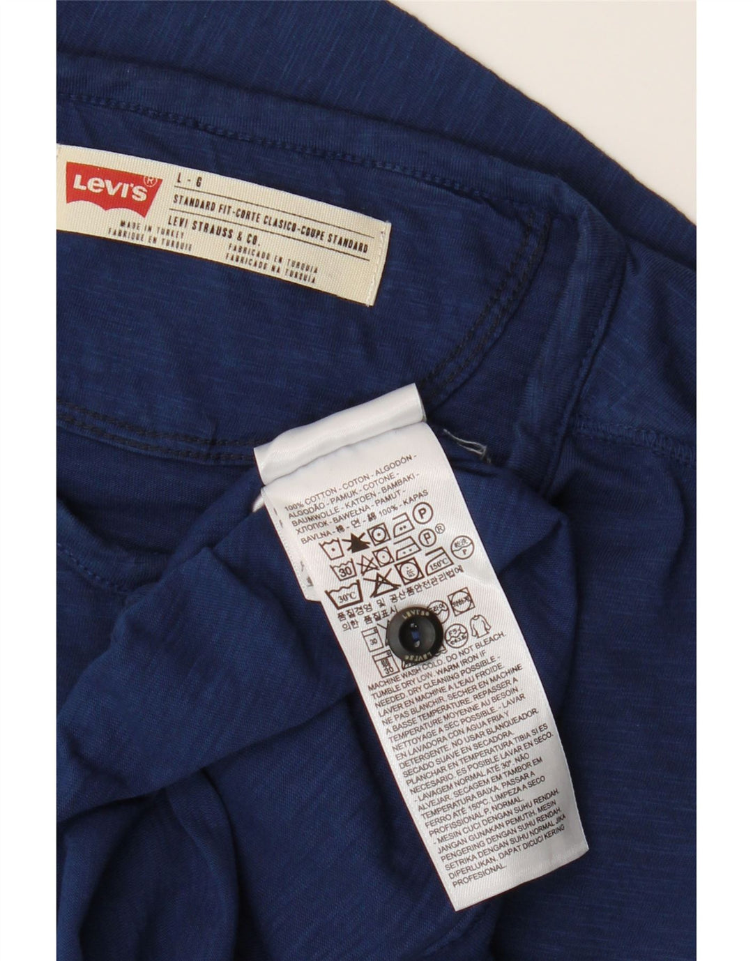 Levi's Mens Standard Fit Top manica lunga grande cotone blu
