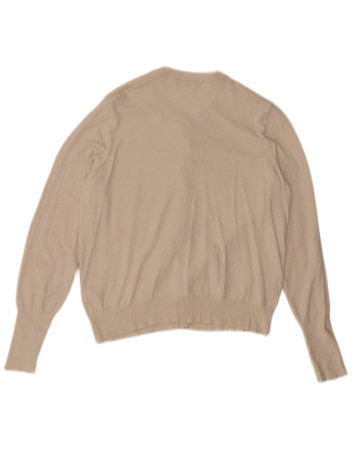 Maglione cardigan da donna Marks & Spencer UK 14 Viscosa bianco sporco medio