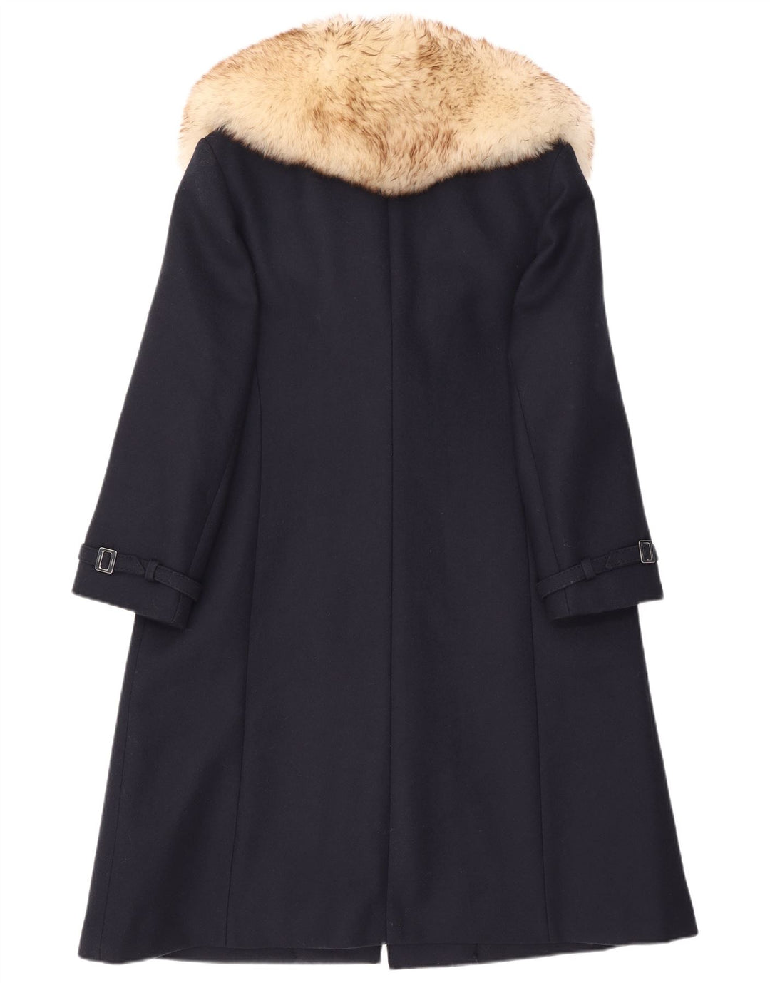 Soprabito vintage da donna UK 18 XL in lana blu navy