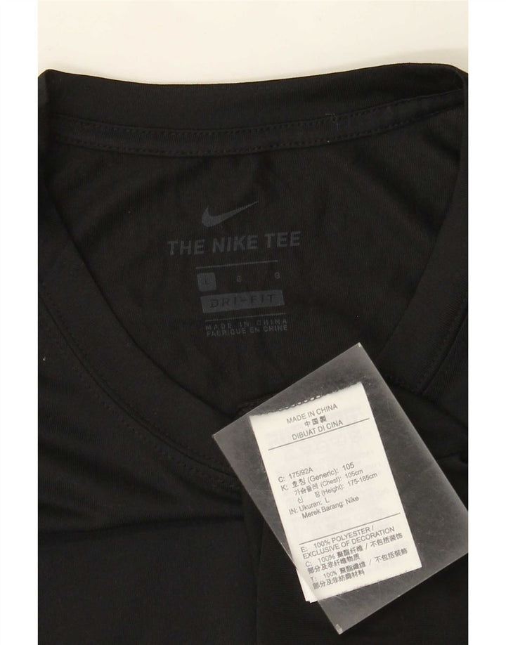 Top Nike Dri Fit da uomo a maniche lunghe, grande, in poliestere nero
