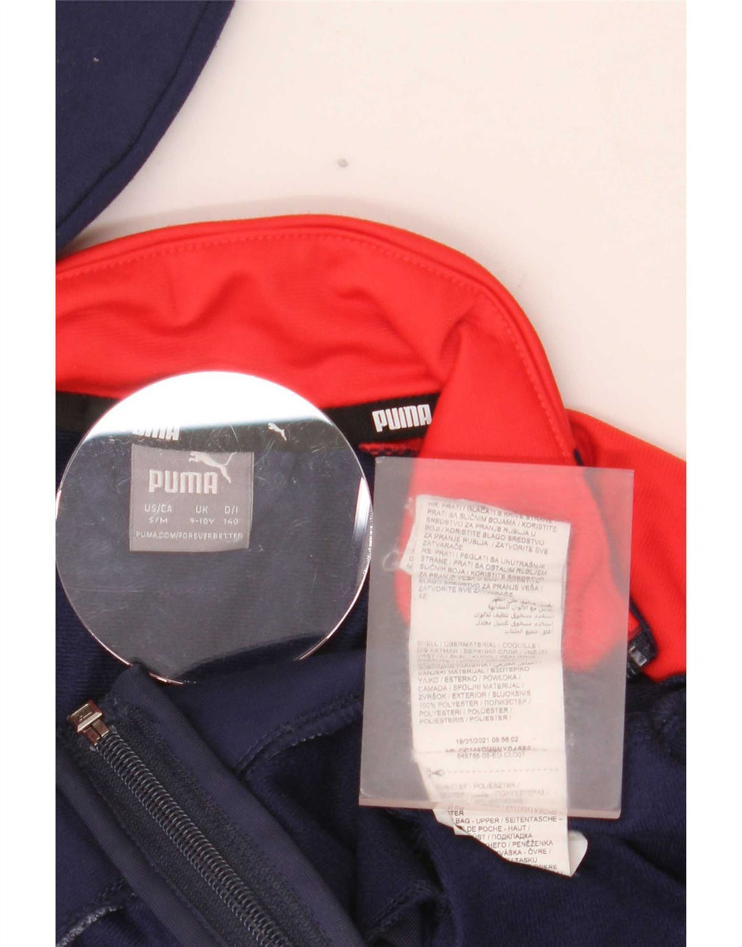 Giacca da tuta grafica da ragazzo Puma 9-10 anni Blu navy Colourblock