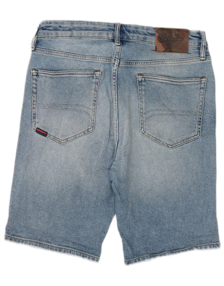 Pantaloncini di jeans da uomo Superdry W32 cotone blu medio