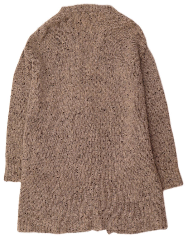 Maglione cardigan aperto da donna Cos UK 14 Lana screziata beige medio