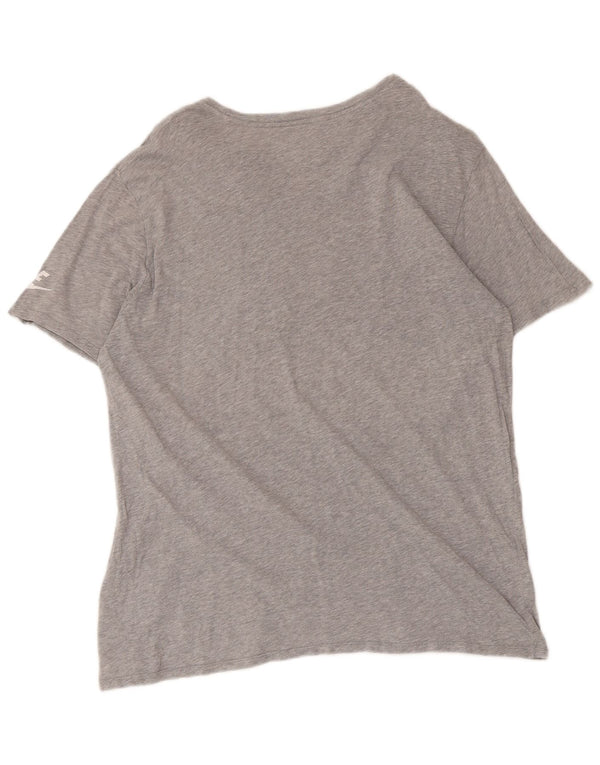Nike - T-shirt grafica da uomo con taglio atletico, grande, in cotone chiazzato grigio