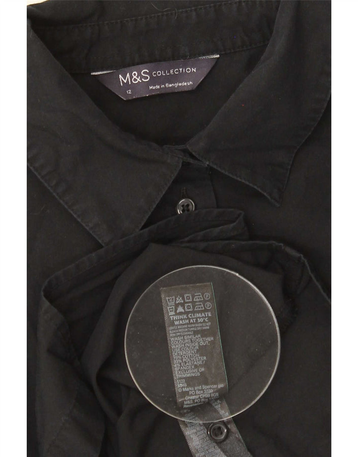 Camicia da donna Marks & Spencer UK 12 Medium Black Cotton