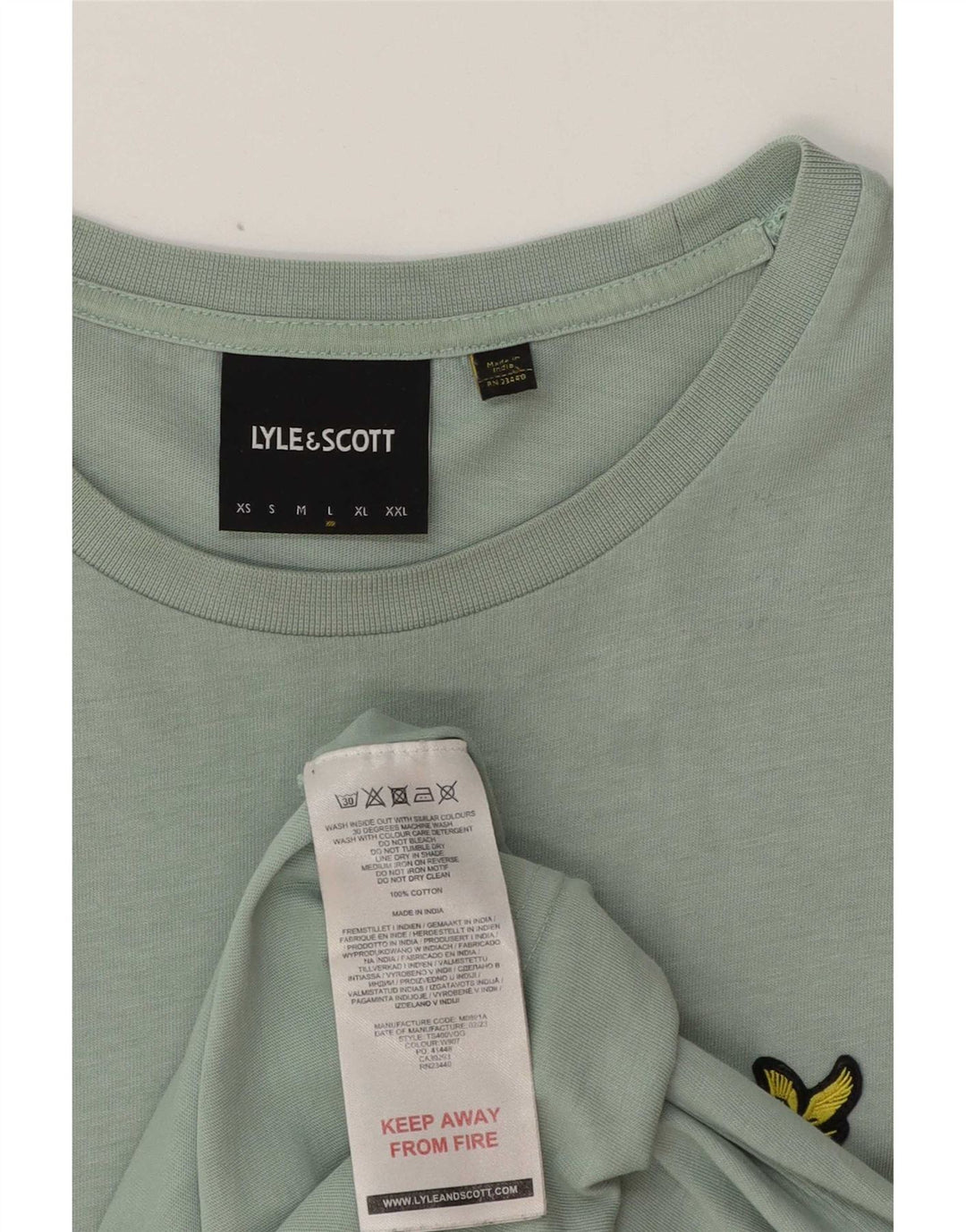 Lyle & Scott T-shirt da uomo Top grande in cotone verde