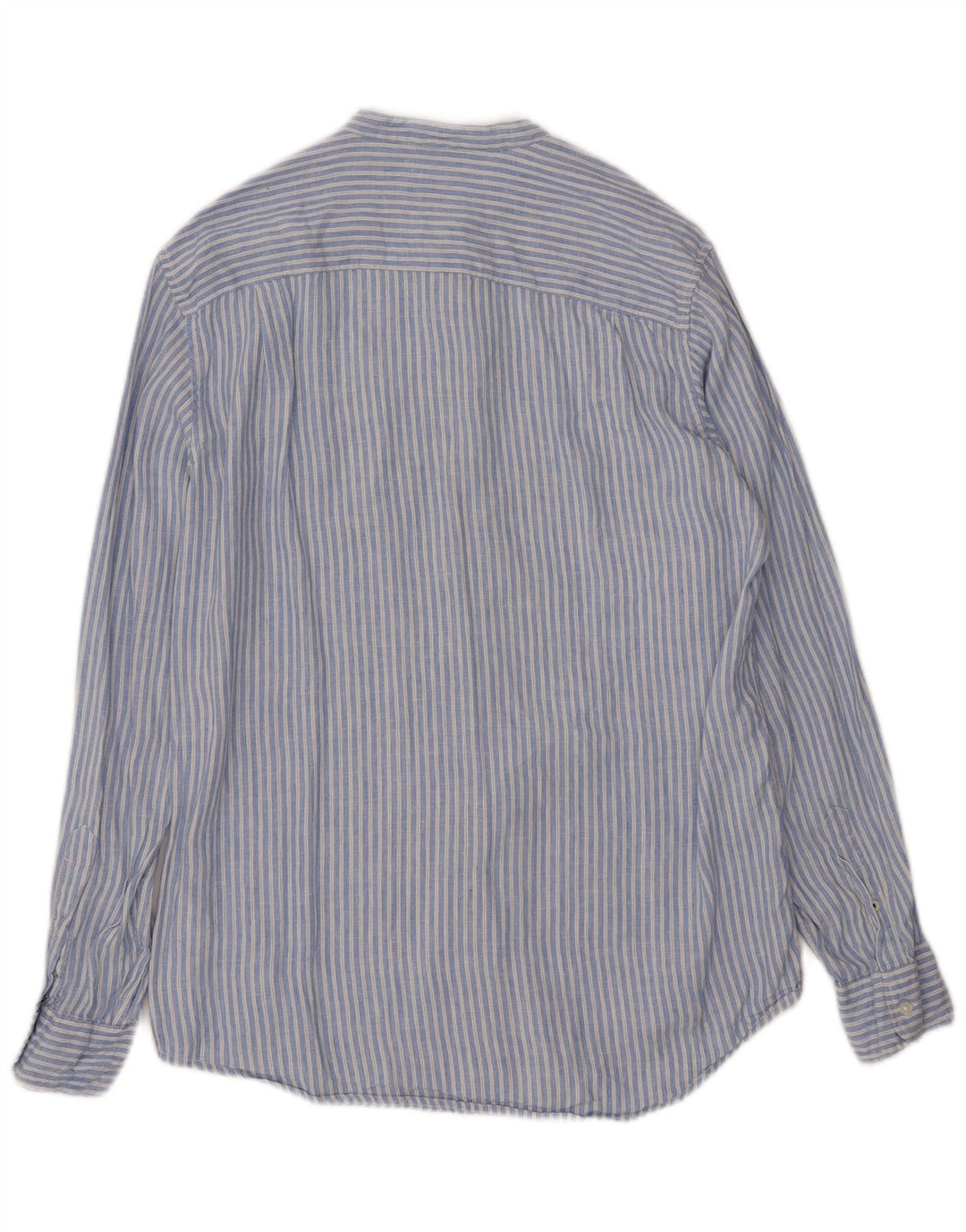 PEPE Jeans Camicia Regular da Donna UK 10 Piccolo Lino a Righe Blu