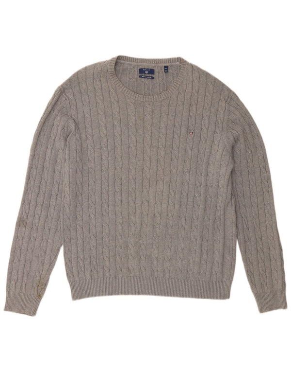 GANT Mens Crew Neck Jumper Sweater 3XL Grey Cotton