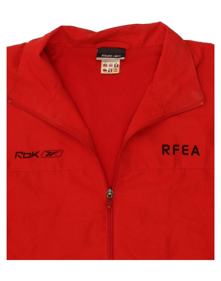 REEBOK Mens Graphic Tracksuit Top Jacket Small Red Polyester Vintage Reebok and Second-Hand Reebok from Messina Hembry 