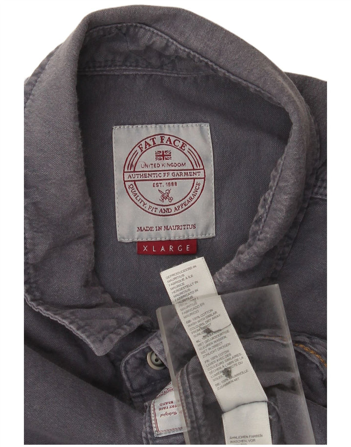 Camicia da uomo Fat Face XL in cotone blu navy