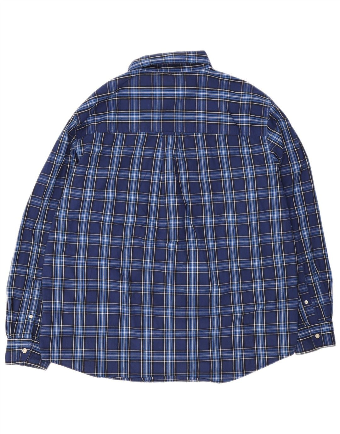Camicia Chaps da uomo Easy Care XL in cotone a quadri blu navy