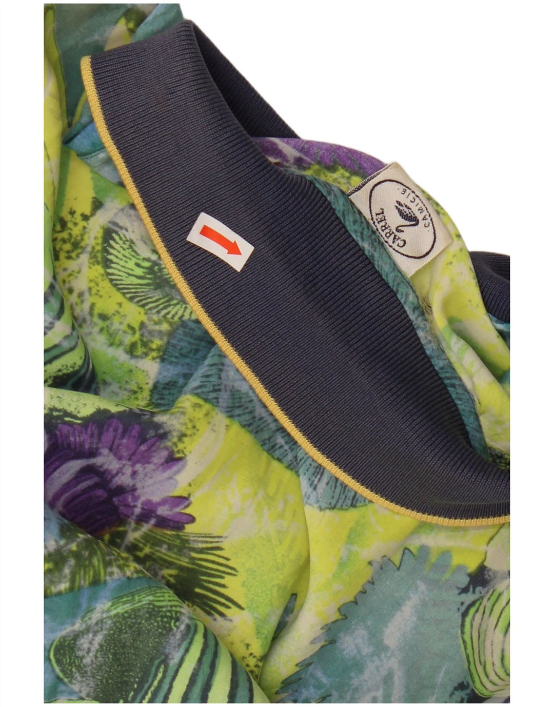 CARREL Camicia a maniche corte da uomo con motivo astratto piccolo multicolore