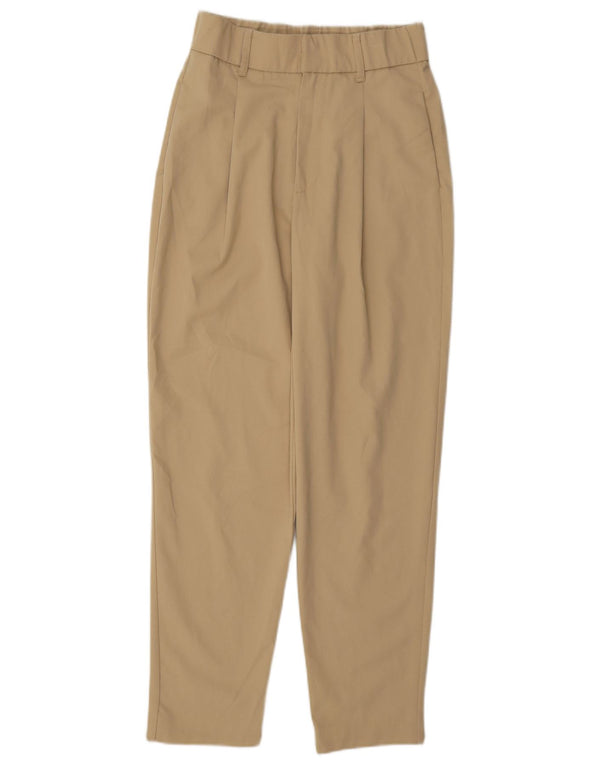Pantaloni chino con pegging a vita alta da donna Zara XS W24 L27 Beige