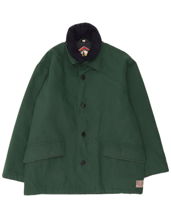Soprabito da uomo vintage UK 38 poliestere verde medio