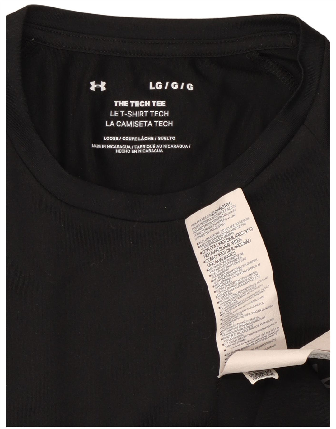 T-shirt da uomo Under Armour Top grande in poliestere nero