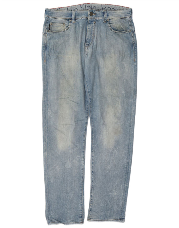 Jeans dritti da uomo Calvin Klein W32 L34 cotone blu