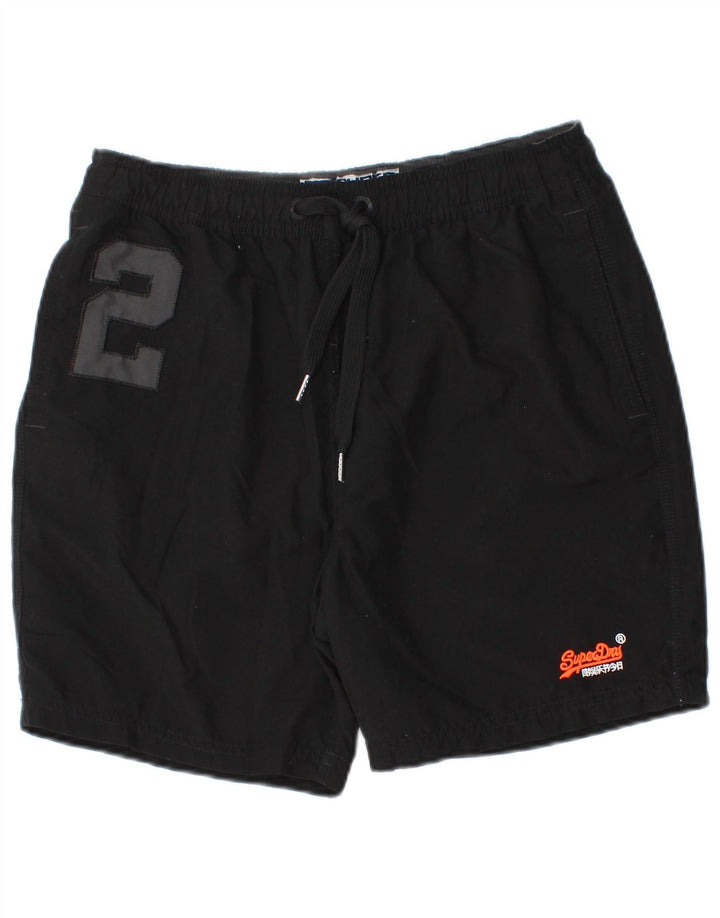 Pantaloncini da bagno grafici da uomo Superdry poliestere nero medio