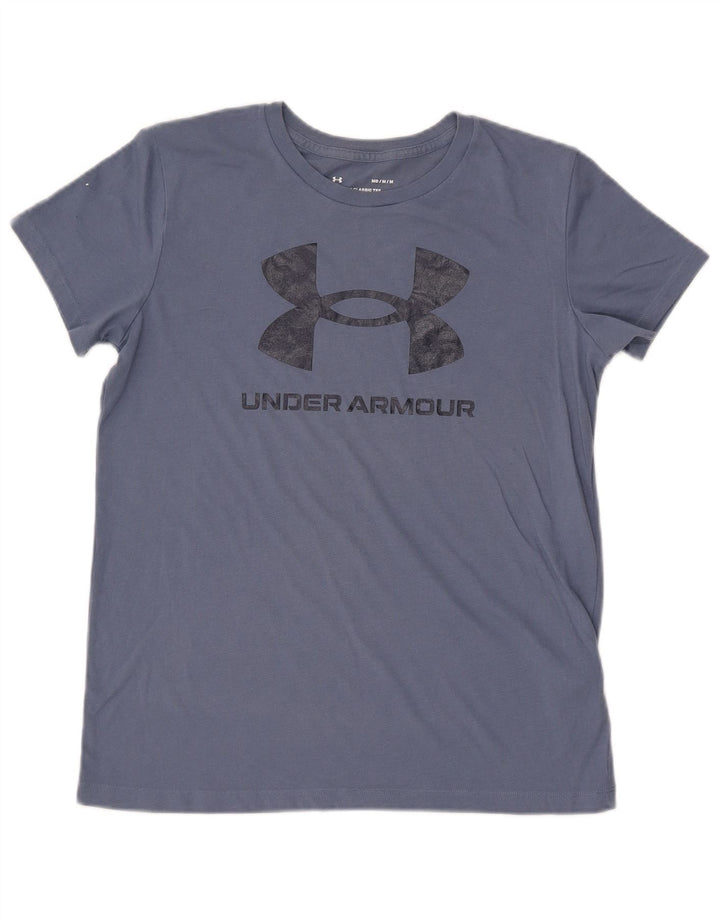 T-shirt grafica da uomo Under Armour Top in cotone blu medio