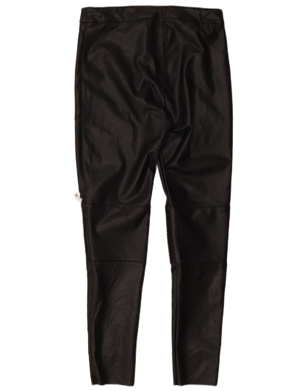 Pantaloni slim da donna in ecopelle Zara da donna medi W28 L27 poliestere nero
