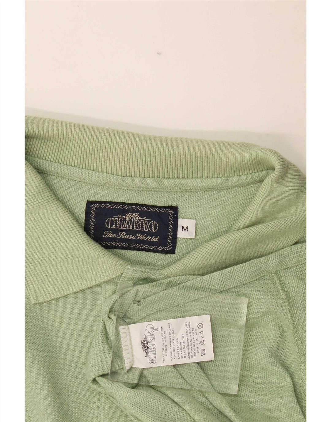Polo da uomo a maniche lunghe Charro in cotone verde medio