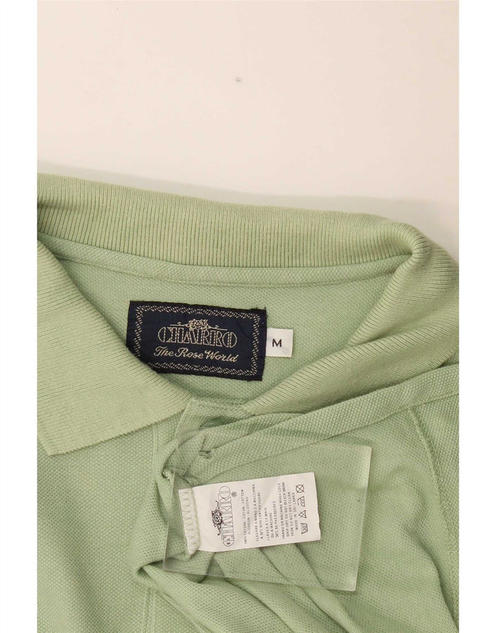 Polo da uomo a maniche lunghe Charro in cotone verde medio