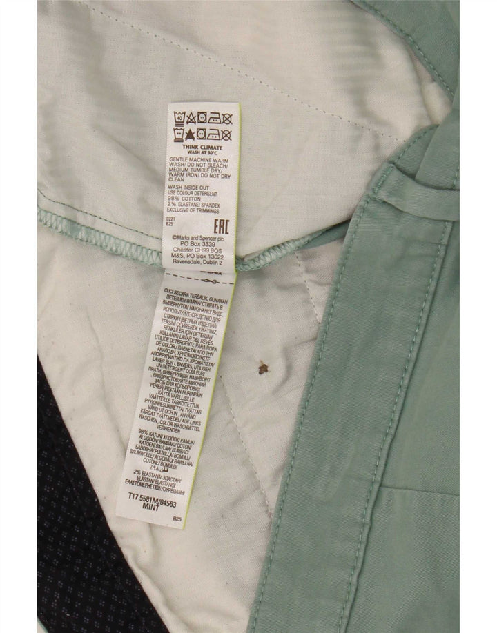 Pantaloncini chino da uomo Marks & Spencer W34 grandi in cotone verde