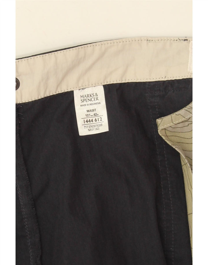 Pantaloncini cargo da uomo Marks & Spencer W42 2XL cotone blu navy
