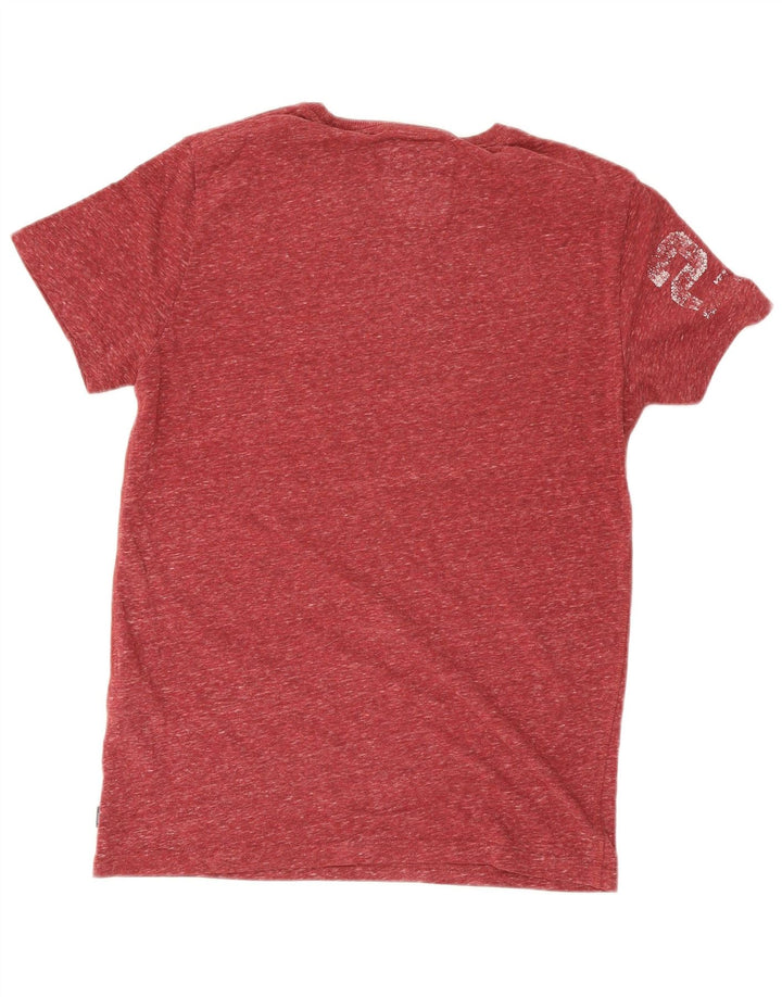 T-shirt grafica da uomo Superdry Top in cotone chiazzato rosso medio