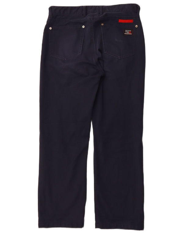 Pantaloni casual dritti da uomo AVIREX W32 L27 poliestere blu navy
