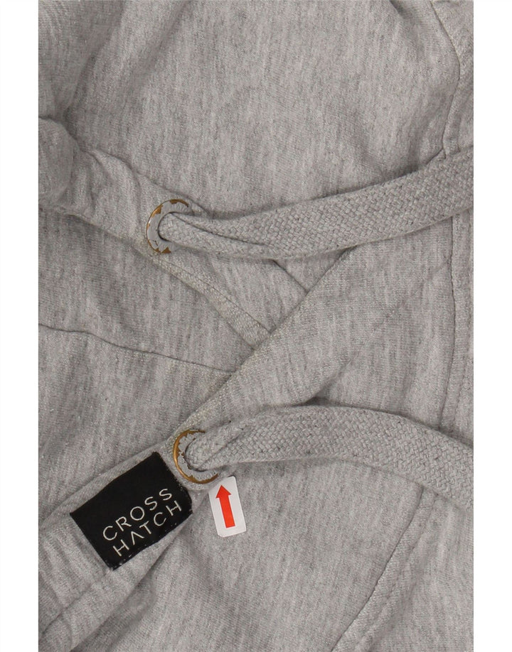 CROSSHATCH Felpa con cappuccio grafica da uomo piccola in cotone grigio