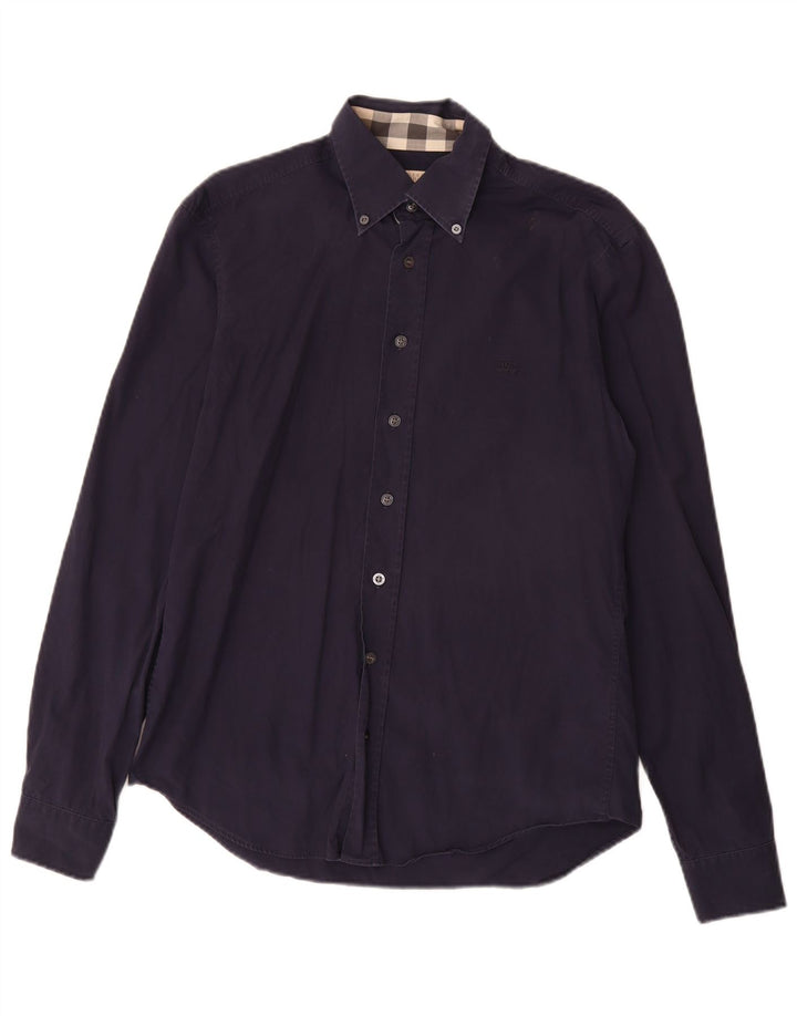 Camicia BRIT da uomo Burberry in cotone blu navy medio