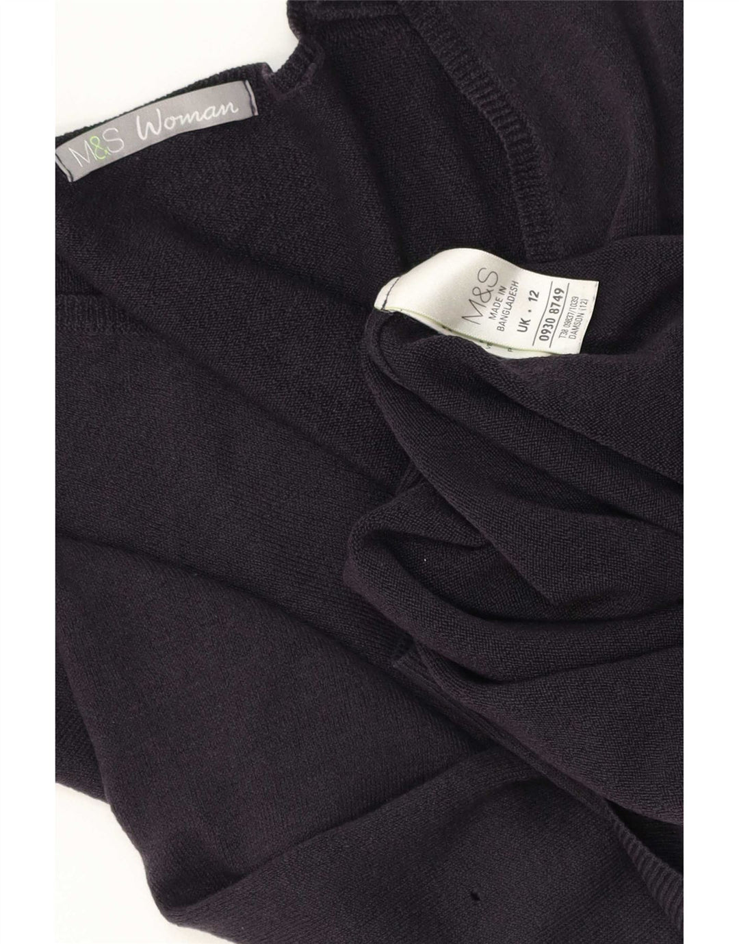 Maglione da donna con scollo a V Marks & Spencer UK 12 Acrilico blu navy medio