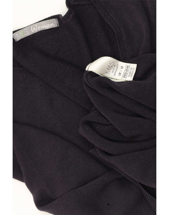 Maglione da donna con scollo a V Marks & Spencer UK 12 Acrilico blu navy medio