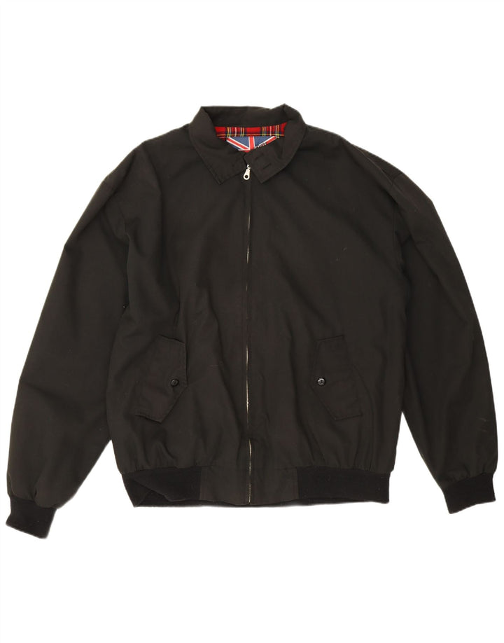 Giubbotto bomber da uomo vintage UK 44 2XL poliestere nero