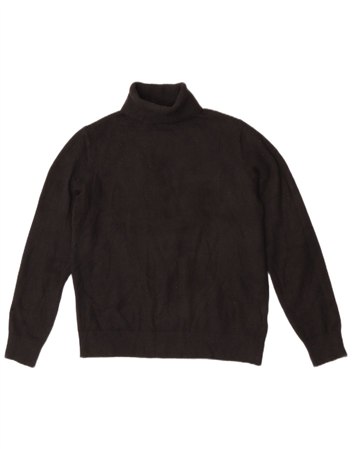 Maglione maglione da uomo Marks & Spencer a collo alto piccolo poliestere nero