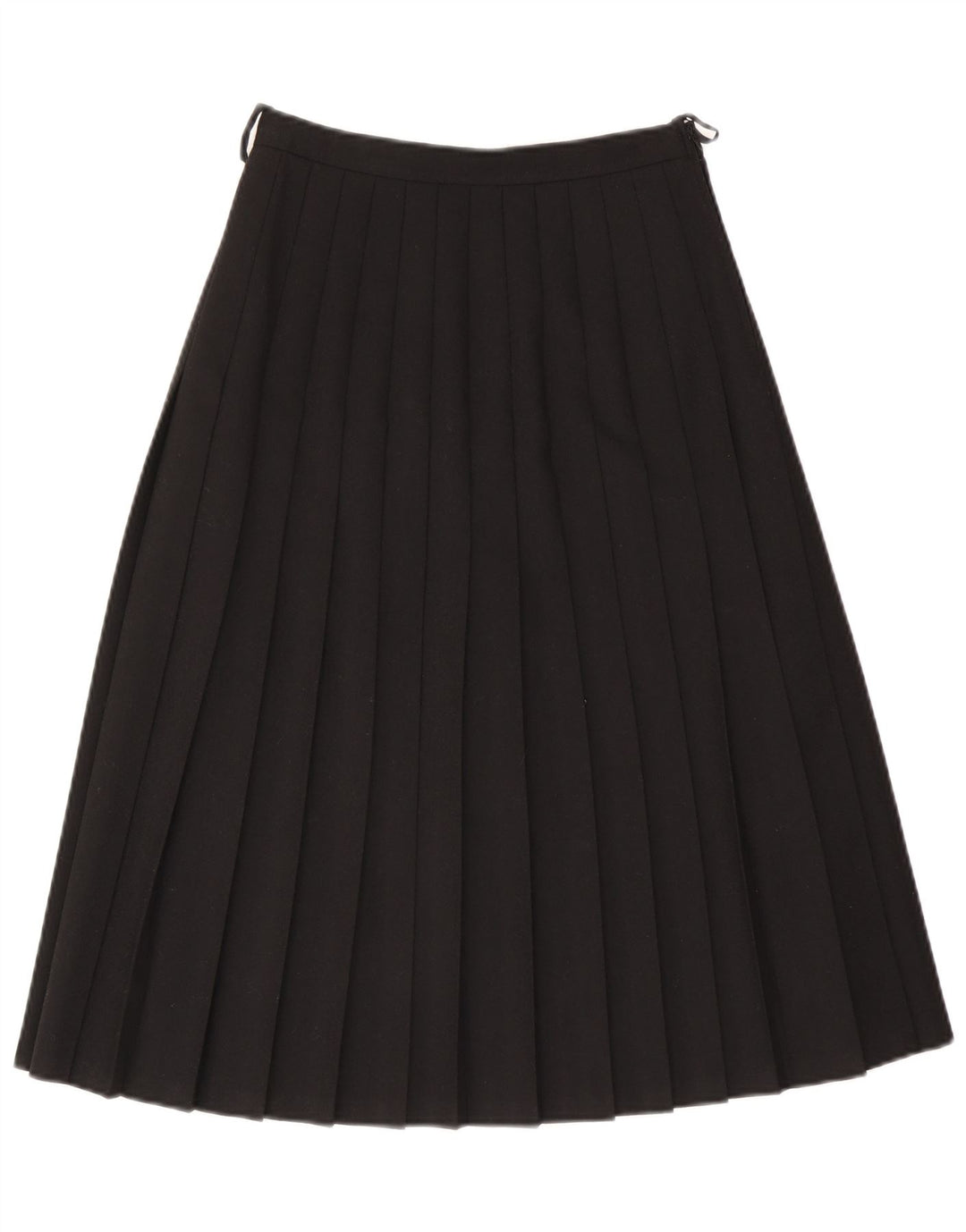 Gonna a pieghe a coltello a vita alta da donna VINTAGE EU 40 media W26 lana nera