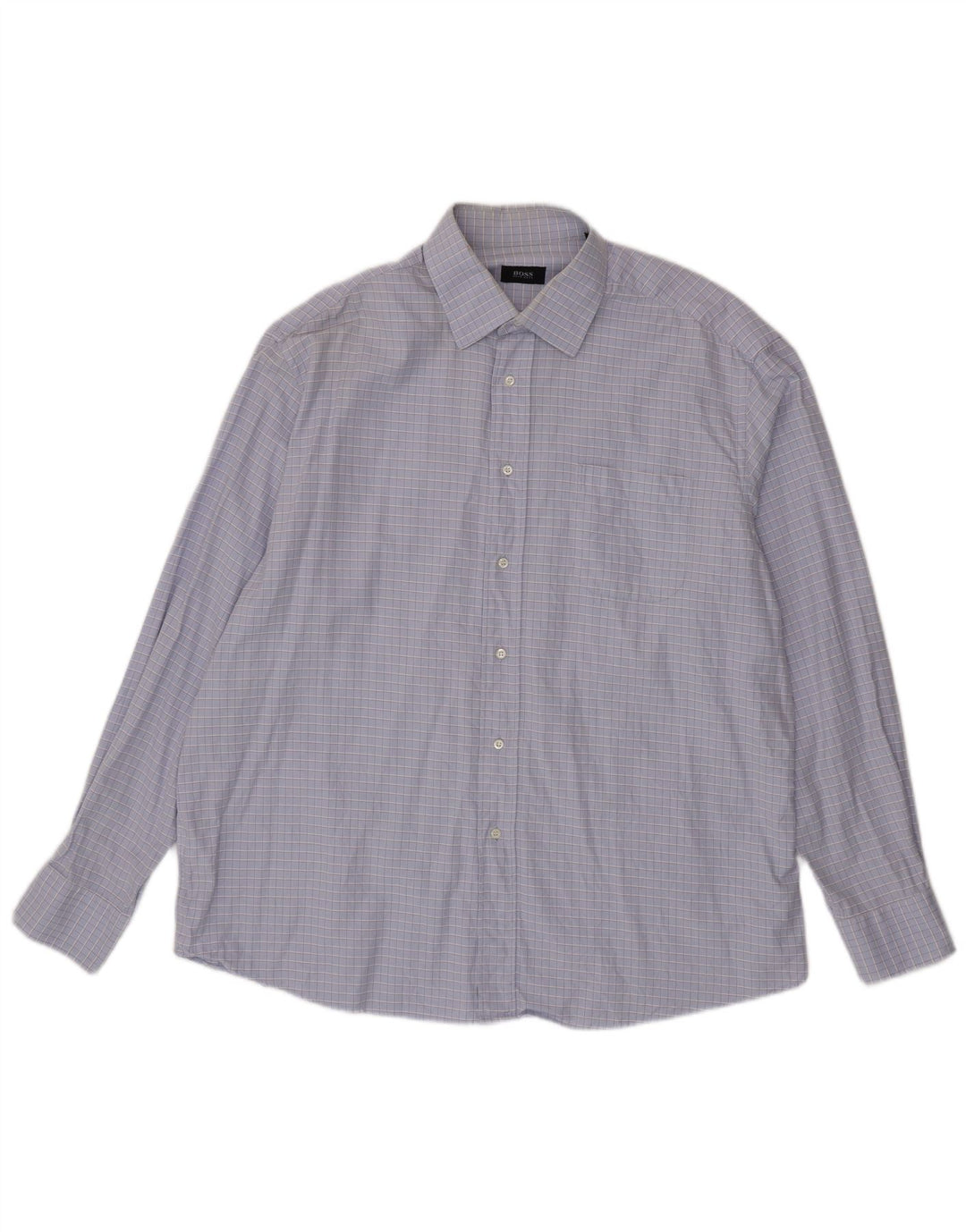 Camicia da uomo HUGO BOSS taglia 45 17 1/2 XL cotone a quadri viola