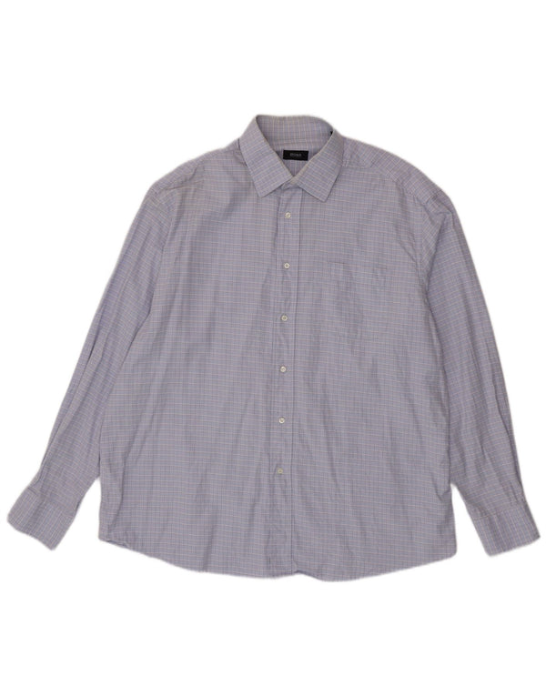 Camicia da uomo HUGO BOSS taglia 45 17 1/2 XL cotone a quadri viola