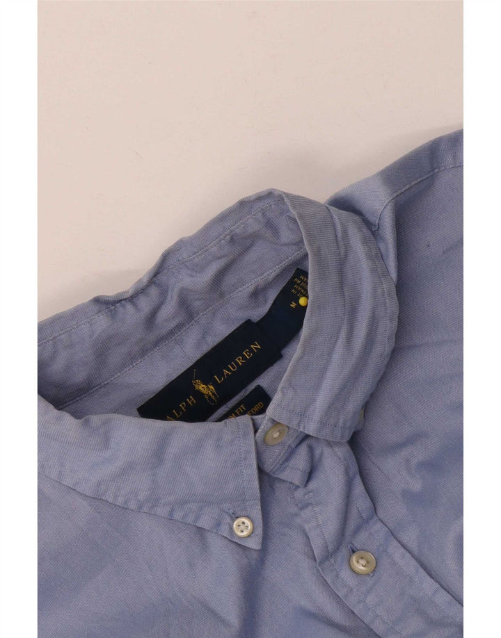 Camicia slim fit da uomo Ralph Lauren in cotone blu medio