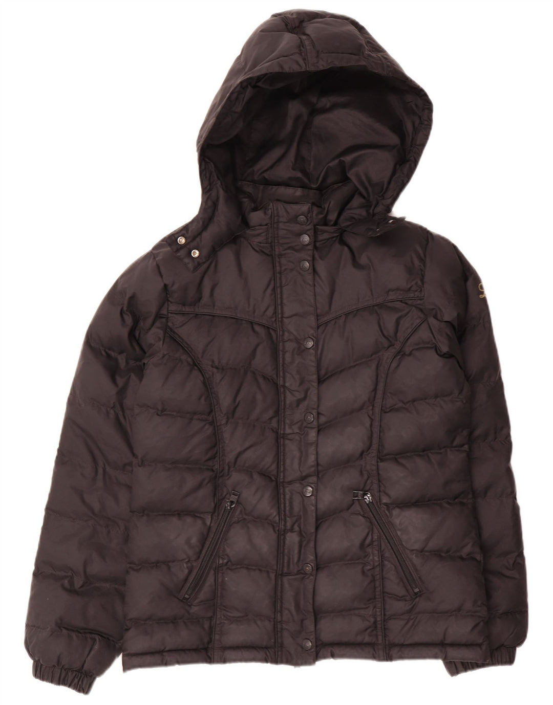 Giacca imbottita oversize con cappuccio da donna Lee UK 6 XS nera in poliammide