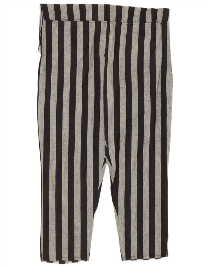 Tuta senza maniche vintage da donna UK 14 a righe nere medie