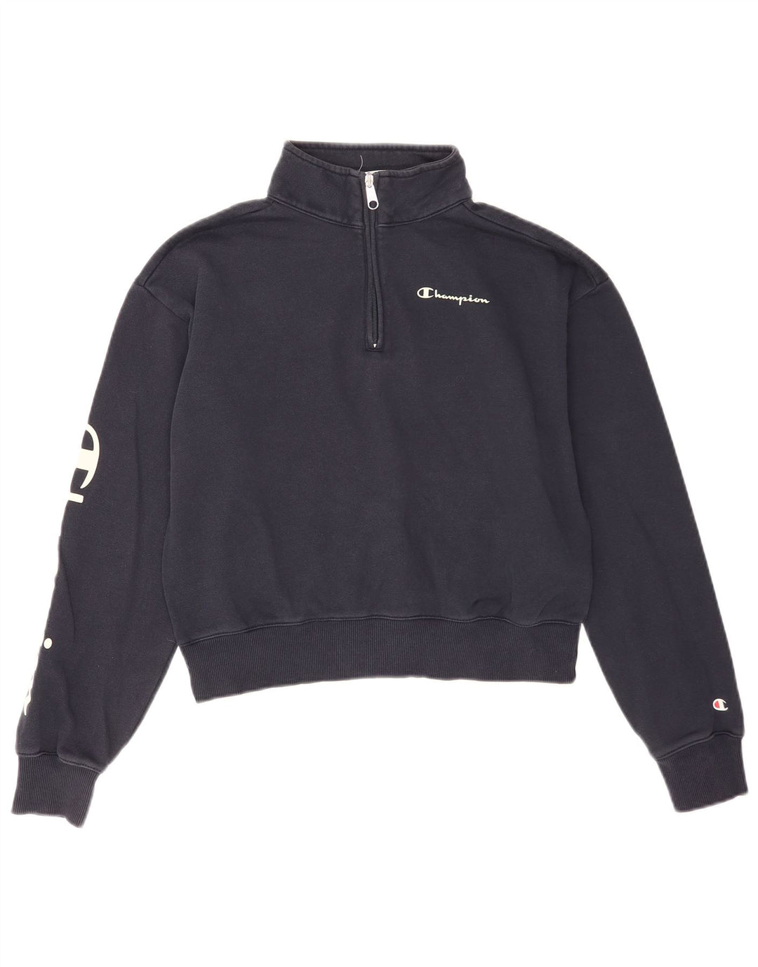 Felpa con grafica corta da donna Champion, taglia UK 14, medio, blu navy
